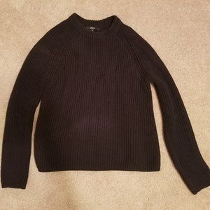 Quince Women's Black Cotton Crewneck Sweater